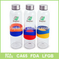 single wall glass water bottle with sliver lid